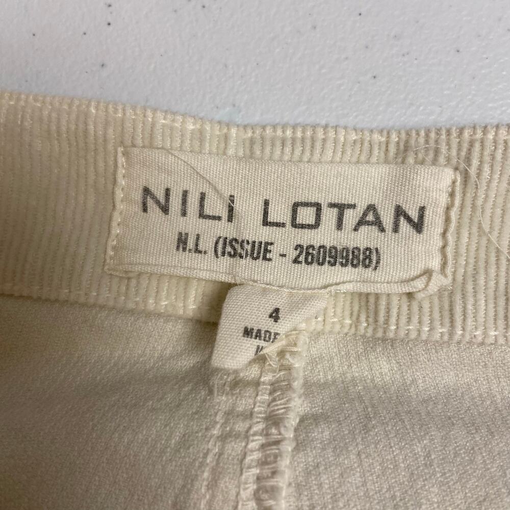 Nili Lotan Women's Jenna Ivory Corduroy Slim Tapered Utility Pant Size 4 - Picture 5 of 10
